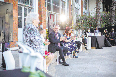 Cristina Kirchner y Alberto Fernández en la ex Esma.