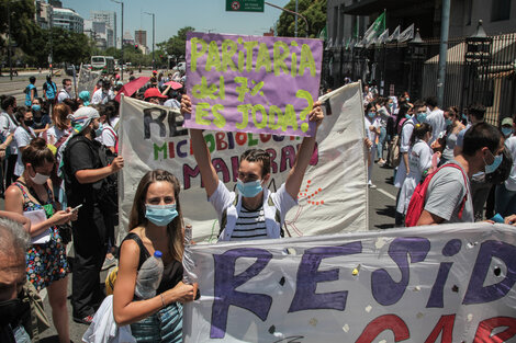 Protesta de trabajadores de Salud