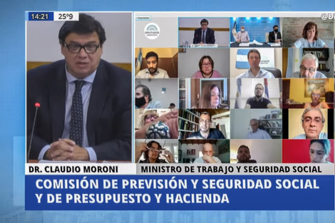 Claudio Moroni, ministro de Trabajo, fue uno de los expositores en las comisiones de Diputados.