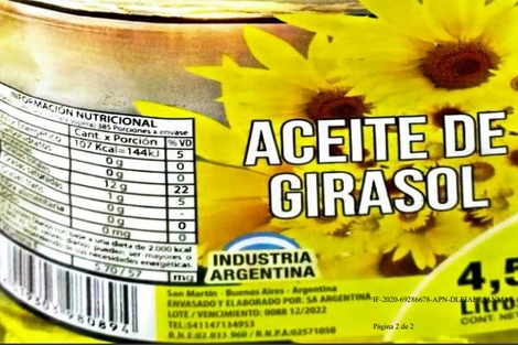 La ANMAT prohibió un aceite de girasol y un medicamento 