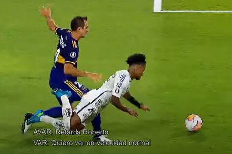 "Roce de fútbol": la explicación del VAR para no cobrar penal para Santos