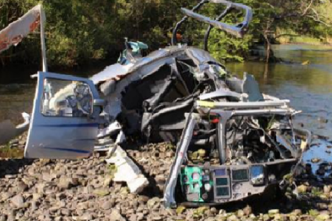 Estado del helicóptero tras la caída