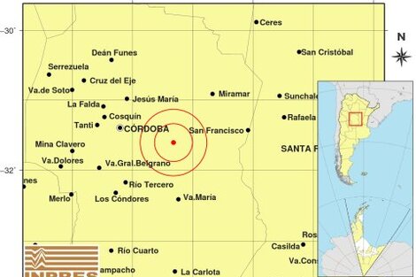 Sismo de 4,3 grados en Córdoba