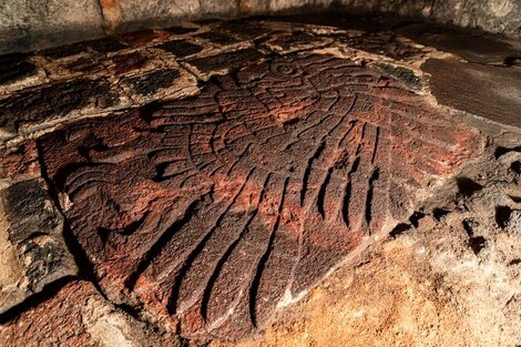 Encontraron el relieve de un águila en el Templo Mayor de México