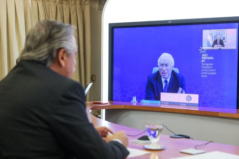 Alberto Fernández mantuvo una videoconferencia con el primer ministro de Portugal, Antonio Costa