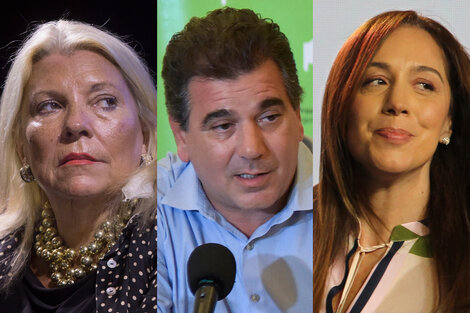 Carrio, Ritondo y Vidal, tres en movimiento.