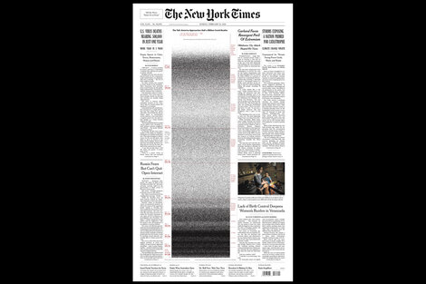 El New York Times le dedicó una impactante tapa a los muertos por coronavirus