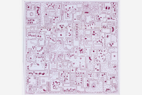 Obra de León Ferrari, "Cidade" técnica Diazotipo (Colección Museo Reina Sofía).