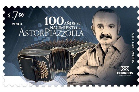 Un sello postal mexicano en homenaje a Astor Piazzolla