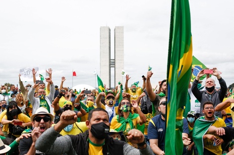 Manifestació a favor de Bolsonaro en Brasilia.