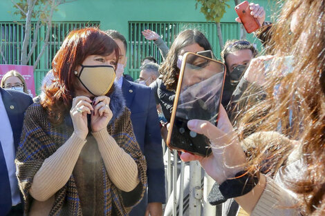 La vicepresidenta Cristina Kirchner en el acto realizado en Ensenada.