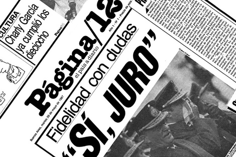 En 1987 aparece PáginaI12. El diario es uno de los medios que nacen al calor de la recuperación de la democracia y pone en agenda la cuestión de los derechos humanos.