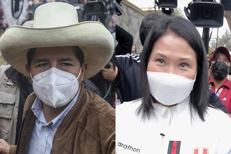 Pelea voto a voto entre Pedro Castillo y Keiko Fujimori en Perú.