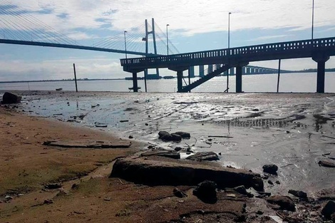 Fuerte bajante del río Paraná en Entre Ríos