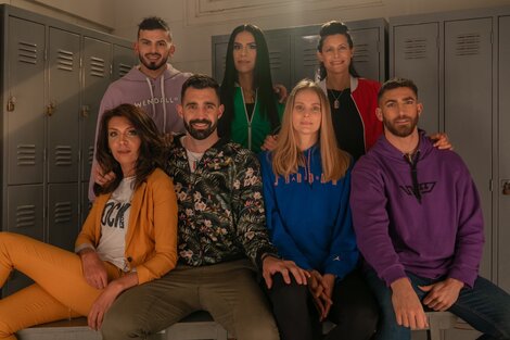 Arriba, de izquierda a derecha: Nicolás Fernandez, Jessica Millamán, Valentina Kogan. Abajo, en el mismo orden: Mia Fedra, Sebastián Vega, Lucía Fresco, Vittorio Rosti