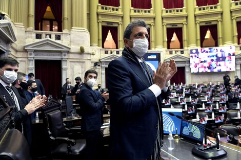 Sergio Massa al frente de la sesión que reformó el Monotributo.