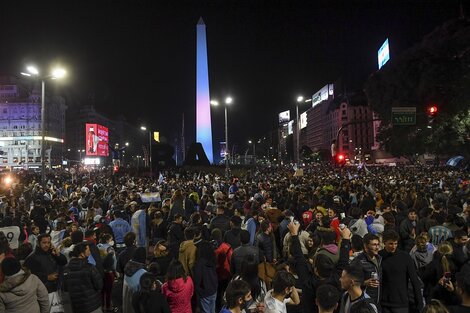 Festejos en la madrugada, una noche inolvidable en el Obelisco