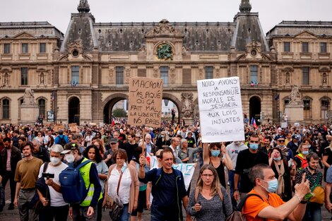 La marcha contra el pase sanitario en París.