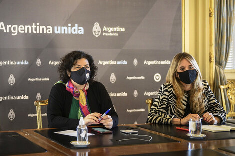 La ministra Carla Vizzotti y la asesora presidencial Cecilia Nicolini.