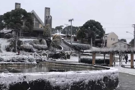 Urupema, en Santa Catarina, bajo la nieve.