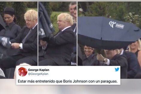 Boris Johnson, el primer ministro de una de las potencias militares del mundo que no sabe abrir un paraguas