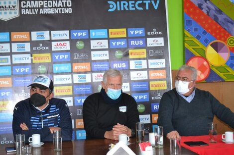 Elpidio Guaraz (izquierda) durante el lanzamiento del Rally Catamarca, el jueves 12.