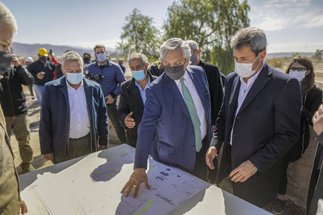 Alberto Fernández con Sergio Uñac.