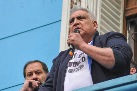 El antiguo jefe de la Uocra de La Plata, durante el acto del lunes pasado.