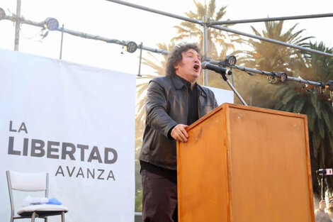 Milei, durante un acto de campaña. 