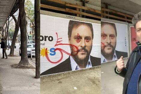 Alfredo Casero no hace reír: dibujó un pene en un cartel de Leandro Santoro