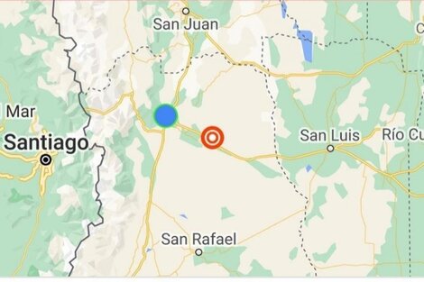 El epicentro del terremoto en Mendoza fue a 66 kilómetros al sudeste de la capital provincial.