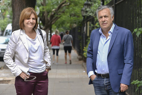 Patricia Bullrich y Alfredo Cornejo, los presidentes del PRO y de la UCR, respectivamente.