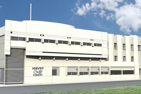 El render del edificio del Instituto de Genética Veterinaria.  