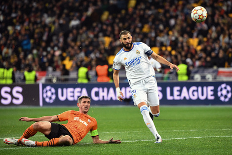 Benzema anotó un tanto en la goleada del Real Madrid del martes ante el Shakhtar Donetsk 