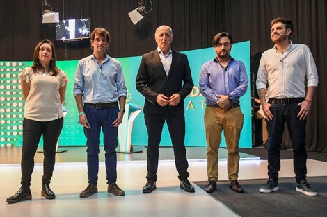 Los cinco candidatos a legisladores porteños que debatieron en la noche del viernes.