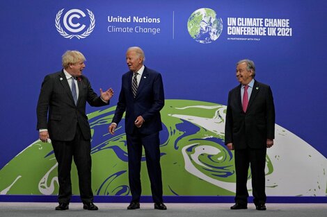 Johnson, Biden y Guterres. 