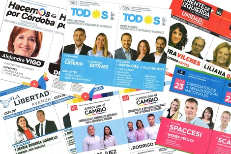 En Córdoba en las elecciones de este 14 de noviembre habrá 7 boletas de candidatos a diputados y senadores en el cuarto oscuro.  