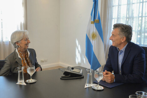 Mauricio Macri junto a la ex titular del FMI, Christine Lagarde. 