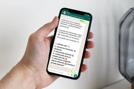 Dónde voto: La Cámara Nacional Electoral lanzó el chatbot Vot-A para WhatsApp