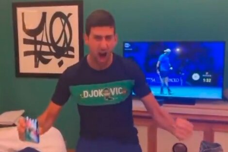 El festejo de Djokovic por la clasificación de Serbia