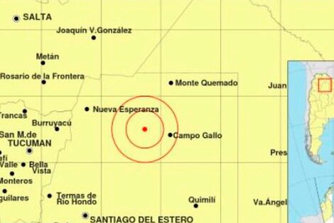 Fuerte sismo de magnitud 5,4 en Santiago del Estero 