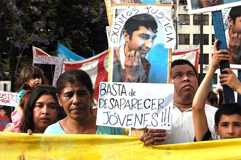 La mamá de Franco en una de las marchas para reclamar justicia.