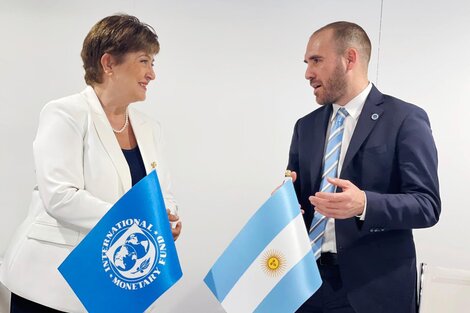 Martín Guzmán junto a Kristalina Georgieva. 