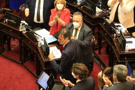 Esteban Bullrich en su última sesión en el Senado.