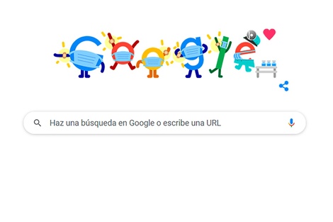 El doodle de Google para recordar las medidas de prevención contra la covid-19