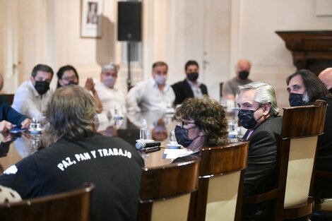 Alberto Fernández reunido con la CTA de los Trabajadores.