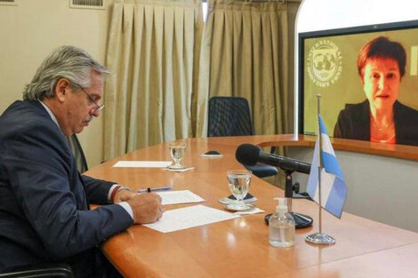 El presidente Alberto Fernández conversó con Kristalina Georgieva 