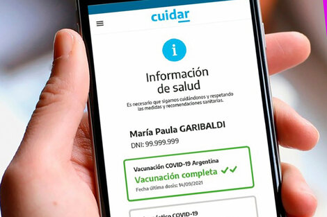 El pase sanitario para la covid se obtiene en la app Cuidar