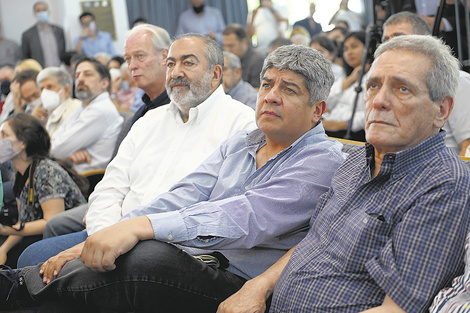 Héctor Daer, Pablo Moyano y Carlos Acuña, de la CGT.