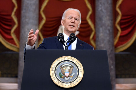 Joe Biden habló a un año del asalto al Capitolio y le apuntó a Donald Trump